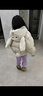 戴維貝拉（DAVE＆BELLA）女童短款羽絨服中大童連帽上衣三防小女孩外套兒童衣服秋冬新款 米白【現貨】 140 cm（建議身高130-140cm） 曬單實(shí)拍圖