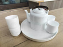 賓巧景德鎮高溫白瓷水具套裝玲瓏瓷水杯水壺茶杯套裝家用客廳接待送禮 白瓷玲瓏纏枝蓮水具套裝8件套【禮盒裝】 8件 曬單實(shí)拍圖