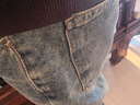 Homlean美式水洗牛仔褲男春夏高街痞帥寬松直筒闊腿長(cháng)褲子HS05復古藍L 曬單實(shí)拍圖