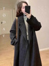 棉致加絨加厚毛呢大衣女秋冬季新款高級感小個(gè)子中長(cháng)款休閑外套上衣 9809-1灰色【加絨高品質(zhì)】 L 110-125斤 曬單實(shí)拍圖