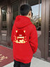 小豬班納（PEPCO）兒童馬年外套2026紅色喜慶加厚羔羊絨開(kāi)衫長(cháng)褲套裝男女童拜年服 【馬年加厚羊羔絨連帽外套】09 160 【推薦體重80-100斤】 曬單實(shí)拍圖