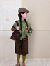 moonkids童裝女童復古裙子套裝2025秋冬新款兒童超好看森系公主裙三件套 19832L綠色馬甲 110 cm 曬單實(shí)拍圖