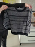AEMAPE大碼胖mm復古減齡條紋針織衫女秋冬新款顯瘦慵懶風(fēng)軟糯毛衣打底衫 灰色 XL 曬單實(shí)拍圖