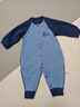 暖絨嬰兒連體衣秋冬季男孩衣服保暖哈衣小月齡女寶寶長(cháng)袖外出爬服 藍色 無(wú)骨縫單件裝 90cm 曬單實(shí)拍圖