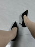 藍晨語(yǔ)依（LANCHENYUYI）法式尖頭高跟鞋女2026春季新款氣質(zhì)淺口黑色工作百搭細跟單鞋 黑色（絨面） 35 曬單實(shí)拍圖