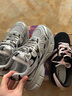三福（SANFU）女運動(dòng)鞋春季復古風(fēng)潮酷厚底圓頭老爹鞋休閑女鞋851782 銀灰 39 曬單實(shí)拍圖