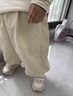 papa爬爬春季兒童褲子男女童百搭寬松純棉親膚長(cháng)褲洋氣 米白 110 曬單實(shí)拍圖