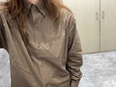 優(yōu)衣庫合作款/男裝女裝寬松襯衫/長(cháng)袖襯衣482453 34 駝色 M 曬單實(shí)拍圖