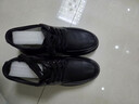紅蜻蜓皮鞋男冬季加絨保暖牛皮正裝鞋軟面耐磨輕便棉鞋WTD450201黑色40 曬單實(shí)拍圖