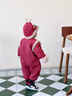 班喜迪嬰兒衣服冬裝嬰幼兒連體衣夾棉加厚寶寶周歲禮服國風(fēng)百天抓周童裝 紅色 90cm 曬單實(shí)拍圖