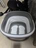 可折疊泡腳桶家用加厚保溫過(guò)小腿新款便攜洗腳盆養生足浴按摩盆子 【白灰色有蓋-有提手】感溫數顯大號【帶按摩/耐高溫】 曬單實(shí)拍圖