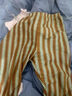 頂瓜瓜100%純棉睡褲男家居褲條紋百搭睡褲中青年春夏款可外穿 228土黃色條紋 XL 曬單實(shí)拍圖
