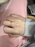 周大生黃金戒指碎碎冰戒指男女黃金固口素圈碎冰冰戒女友老婆情人節禮物 約0.9g 10圈口 曬單實(shí)拍圖