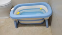 奔麥嬰兒洗澡盆寶寶浴盆大號可折疊新生幼兒童可坐浴桶小孩泡澡游泳桶 【加高32cm-洗澡不露肩】藍+禮包 曬單實(shí)拍圖