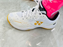尤尼克斯（YONEX）專(zhuān)業(yè)羽毛球鞋男女運動(dòng)鞋舒適透氣比賽鞋訓練鞋子減震防滑shb101cr SHB101白金色 44 曬單實(shí)拍圖