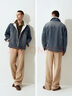 森馬（Semir）牛仔外套男冬棉服25街頭復古做舊仿羊羔毛翻領(lǐng)夾克潮109725108110 曬單實(shí)拍圖