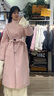 EIA一堯【韶光】綿羊毛雙面呢大衣女秋冬老錢(qián)風(fēng)氣質(zhì)羊毛毛呢外套 【粉色】大衣 含本布腰帶 L 曬單實(shí)拍圖