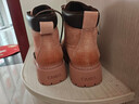 駱駝（CAMEL）【山越】工裝靴女新潮厚底馬丁靴 L25W076018 杏色(反絨皮) 37 曬單實(shí)拍圖