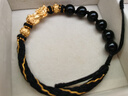周大生【新年禮物】黃金貔貅手鏈足金硬金財源金珠情侶手繩送女友 黃金黑酷轉運貔貅手鏈【男款】-0.90g 曬單實(shí)拍圖