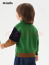 馬·拉?。∕.Latin）/童裝兒童毛衣冬新款男小童圖案拼色針織半高領(lǐng)毛衣 森林綠 100 曬單實(shí)拍圖