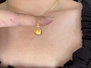 妙聚福深圳水貝黃金HelloKitty貓吊墜金包銀轉運珠項鏈手鏈送女朋友禮物 琺瑯勺子凱蒂貓【0.3g】【贈鍍金鏈】 曬單實(shí)拍圖