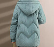 雅鹿中老年羽絨服女士短款連帽百搭修身顯瘦時(shí)尚冬裝外套 蘭色 180 曬單實(shí)拍圖