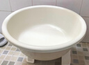 妙然特大號46CM塑料盆洗臉盆加厚加深洗臉盆嬰兒洗澡盆洗菜盆面盆 曬單實(shí)拍圖