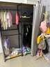 皇冠達衣架落地臥室掛衣服掛衣架加寬衣帽架鋼架結構貨架衣柜置物架 【寬120cm】帶前門(mén)簾 曬單實(shí)拍圖