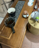 叁旬創(chuàng  )意實(shí)木茶盤(pán)家用干泡排水式小茶臺功夫茶具高端烏金石茶托盤(pán) 重竹茶盤(pán)【墨見(jiàn)_大】 曬單實(shí)拍圖