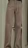 羅蒙（ROMON）窄版闊腿褲女2025新款秋冬女褲高腰休閑窄版褲子加絨加厚直筒褲子 燕麥色【冬季加厚加絨】 L 【建議106-115斤】 曬單實(shí)拍圖