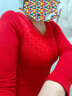 莫代爾秋衣秋褲女士美體修身V領(lǐng)緊身打底線(xiàn)衣線(xiàn)褲薄款恒溫保暖內衣套裝 AA22大紅色 均碼 【適合體重80-150斤】 曬單實(shí)拍圖