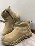 雙星旗艦店工裝男鞋2025新款冬季高幫加絨棉鞋勞保工作戶(hù)外登山馬丁靴 卡其（單鞋） 42 曬單實(shí)拍圖