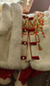 安妮優(yōu)兒（Anneyol）漢服女童古裝兒童馬面裙喜慶過(guò)年衣服冬季女寶寶拜年服 紅色 120 曬單實(shí)拍圖