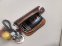 安美盛 奧迪A4LA6LA3A5A7Q2LQ3Q5LQ7汽車(chē)真皮鑰匙包 遙控器鑰匙殼鑰匙扣皮套手提包 木紋帶標款-棕色 改裝專(zhuān)用汽車(chē)用品配件 功能小件 曬單實(shí)拍圖