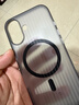 猩球衛士高級感防指紋適用Apple/蘋(píng)果iPhone16磁吸瓦楞手機殼超薄行李箱條紋保護套磨砂MagSafe透明外殼黑 曬單實(shí)拍圖