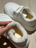 啄木鳥(niǎo)厚底增高棉鞋女2025年冬季新款小白鞋加絨加厚保暖面包鞋百搭板鞋 米白色 37 (235mm) 曬單實(shí)拍圖