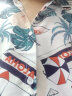 君别 春夏季港风抖音碎花短袖衬衫男chic宽松沙滩度假夏威夷花衬衣 白色 2XL 实拍图