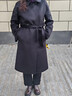 三只小山羊【楊冪同款】長(cháng)赫本 中長(cháng)款 雙面100純羊絨秋冬小個(gè)子大衣女 黑色 M 曬單實(shí)拍圖