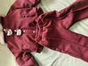 怡菲朵（IFEELDO）女童加絨冬季衣服套裝拜年服女寶寶加厚唐裝新年裝中式保暖國風(fēng)潮 酒紅色 110 建議35-40斤 曬單實(shí)拍圖