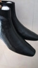 5+（FivePlus）切爾西靴短靴女2025秋冬新款復古方頭后拉鏈瘦瘦靴女靴皮靴子 黑色-單里 37 曬單實(shí)拍圖