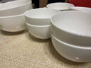 華光骨瓷碗套裝十件套 釉中彩抗菌餐具套裝 6寸面碗4.5米飯碗 10只碗 白玉蘭 曬單實(shí)拍圖
