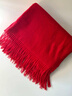 FALAMAONE法萊阿瑪尼羊絨圍巾女冬季百搭保暖白圍脖氛圍感生日禮物女高級感 F-WJ912大紅色 120均碼 曬單實(shí)拍圖