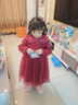 戴維貝拉兒童連衣裙女童中國風(fēng)網(wǎng)紗加絨裙女秋冬裙子 曬單實(shí)拍圖