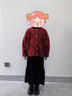 優(yōu)優(yōu)1點(diǎn)（Yoyo one）女童紅色拜年服過(guò)年套裝秋冬高級兒童加厚毛呢半身裙大童新年衣服 19745紅色開(kāi)衫+4560紅色格子裙 160 160cm 曬單實(shí)拍圖
