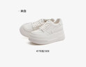 駱駝（CAMEL）板鞋女簡(jiǎn)約耐看內增高厚底休閑鞋 L25A577144R 米白(加絨) 36 曬單實(shí)拍圖
