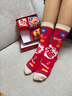 肯奈迪（KENNAIDI）本命年馬年紅襪子男女潮棉襪中筒情侶紅色襪屬馬禮盒過(guò)年新年禮物 【四雙裝】禮盒款 均碼 曬單實(shí)拍圖