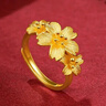 周六福（ZLF）新年禮物  黃金戒指女款足金花朵繁花活口指環(huán)幸福之花 計價(jià) 14號-5.17g 曬單實(shí)拍圖