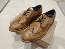 英倫雅痞布洛克雕花低幫皮鞋男春秋洗水做舊手工復古真皮休閑鞋男 棕色 42 曬單實(shí)拍圖