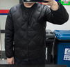 雪中飛新款男短款圓領(lǐng)羽絨內恤百搭休閑時(shí)尚內膽輕薄內膽外套 黑色L 曬單實(shí)拍圖