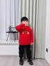 巴布豆兒童紅色衛衣套裝2026年馬年寶寶新年過(guò)年衣服男女童加絨拜年服 紅 馬到巴布+黑 招財帽巴布X 130 曬單實(shí)拍圖